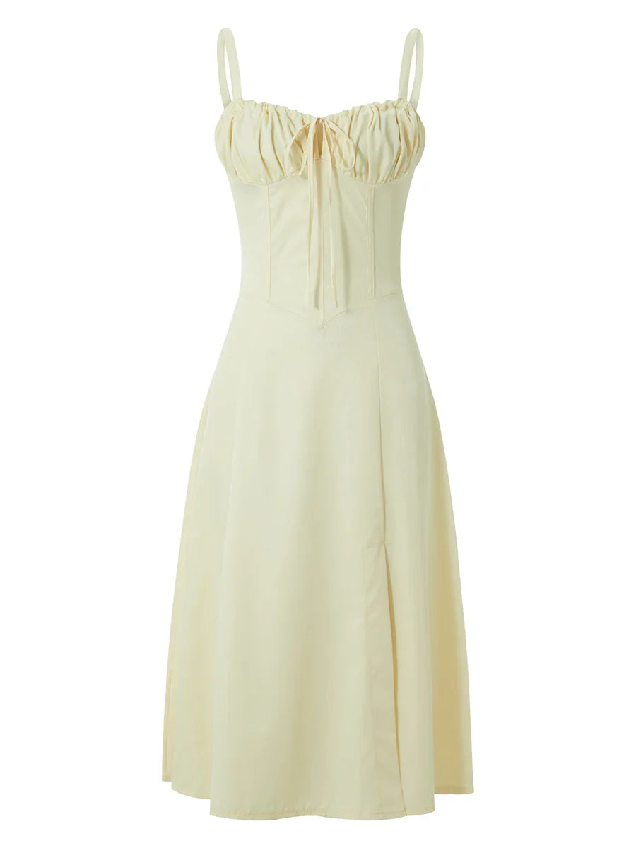 שמלת מידי קיצית בעיצוב כפרי בעיטור שסע - אלדורי