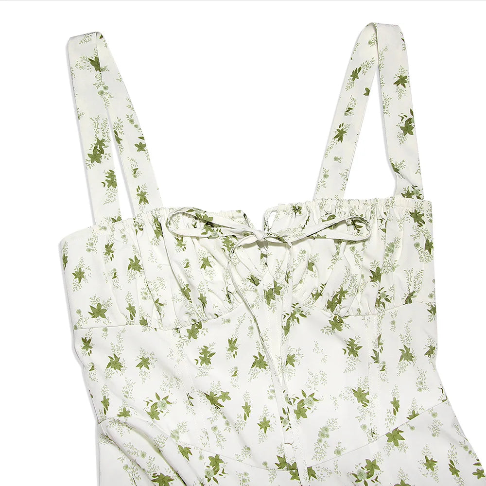 שמלת מידי קיצית בעיצוב כפרי בעיטור שסע - אנג'ליקה