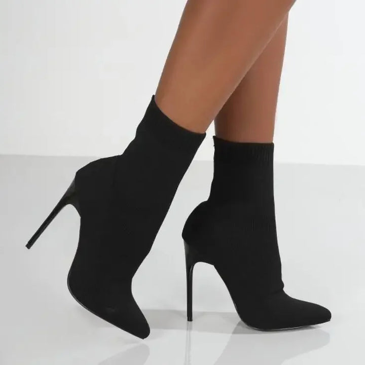 Pointed toe sock heel boots - Rita