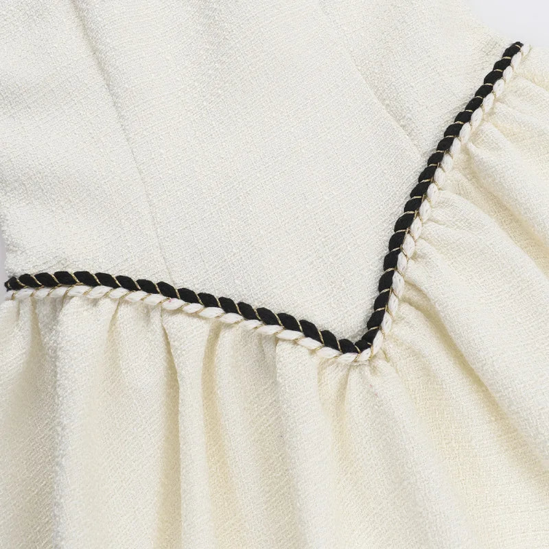 שמלת מיני בגזרת A בד ארוג - רוקסן