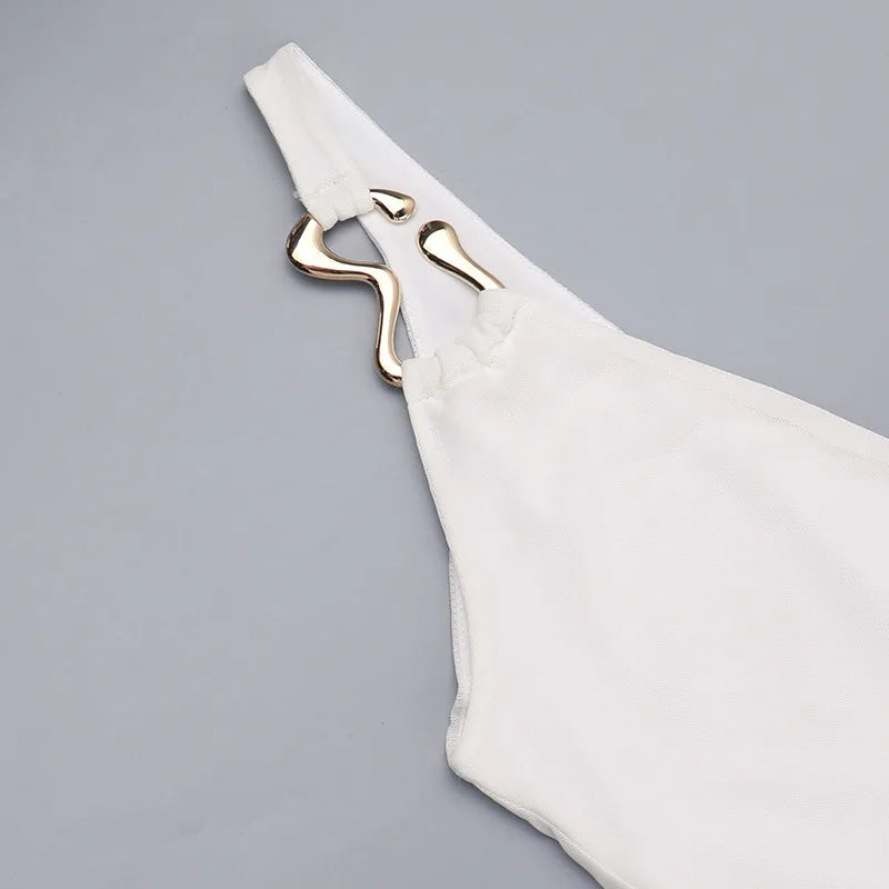 שמלת מקסי שיפון בעיטור אבזמים בכתפיות - מריה