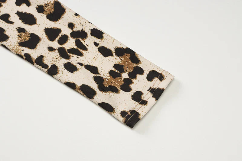 שמלת מקסי מנומרת צווארון גולף - מרלין