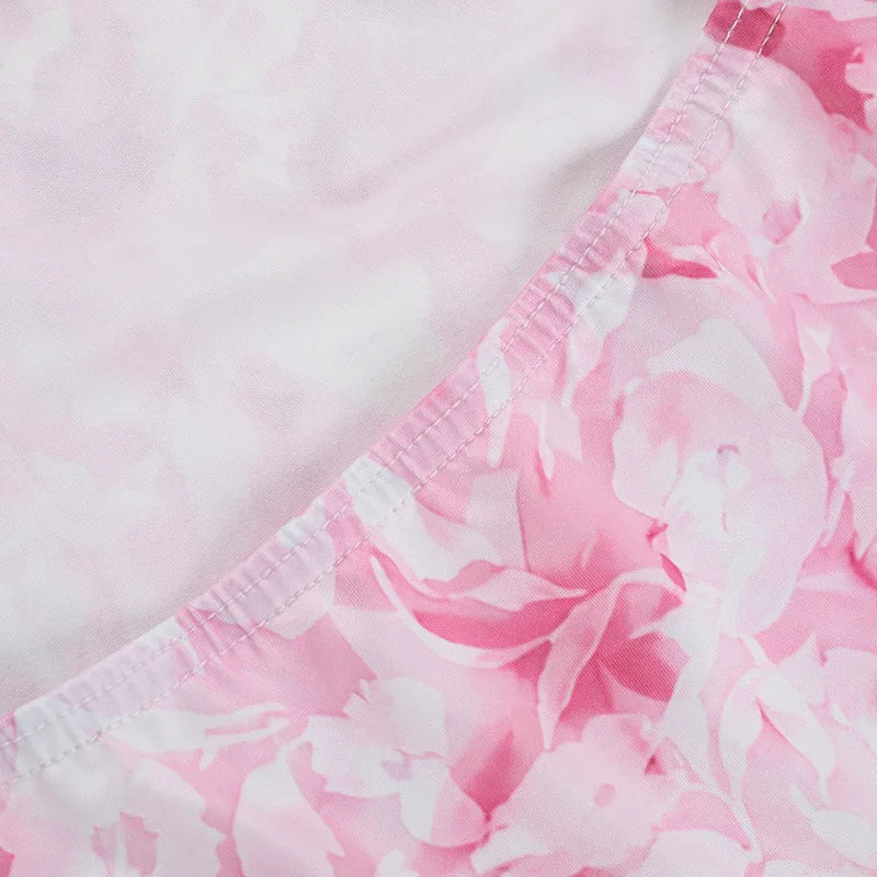 שמלת מיני סטרפלס פרחונית - סאמרי