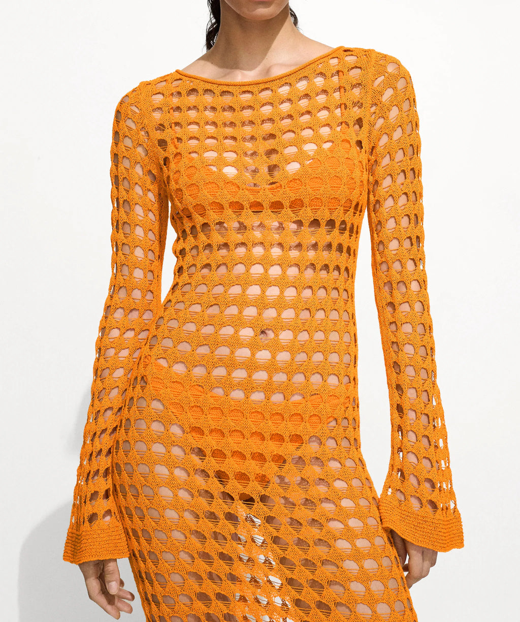 שמלת מקסי חוף רשת  - סול