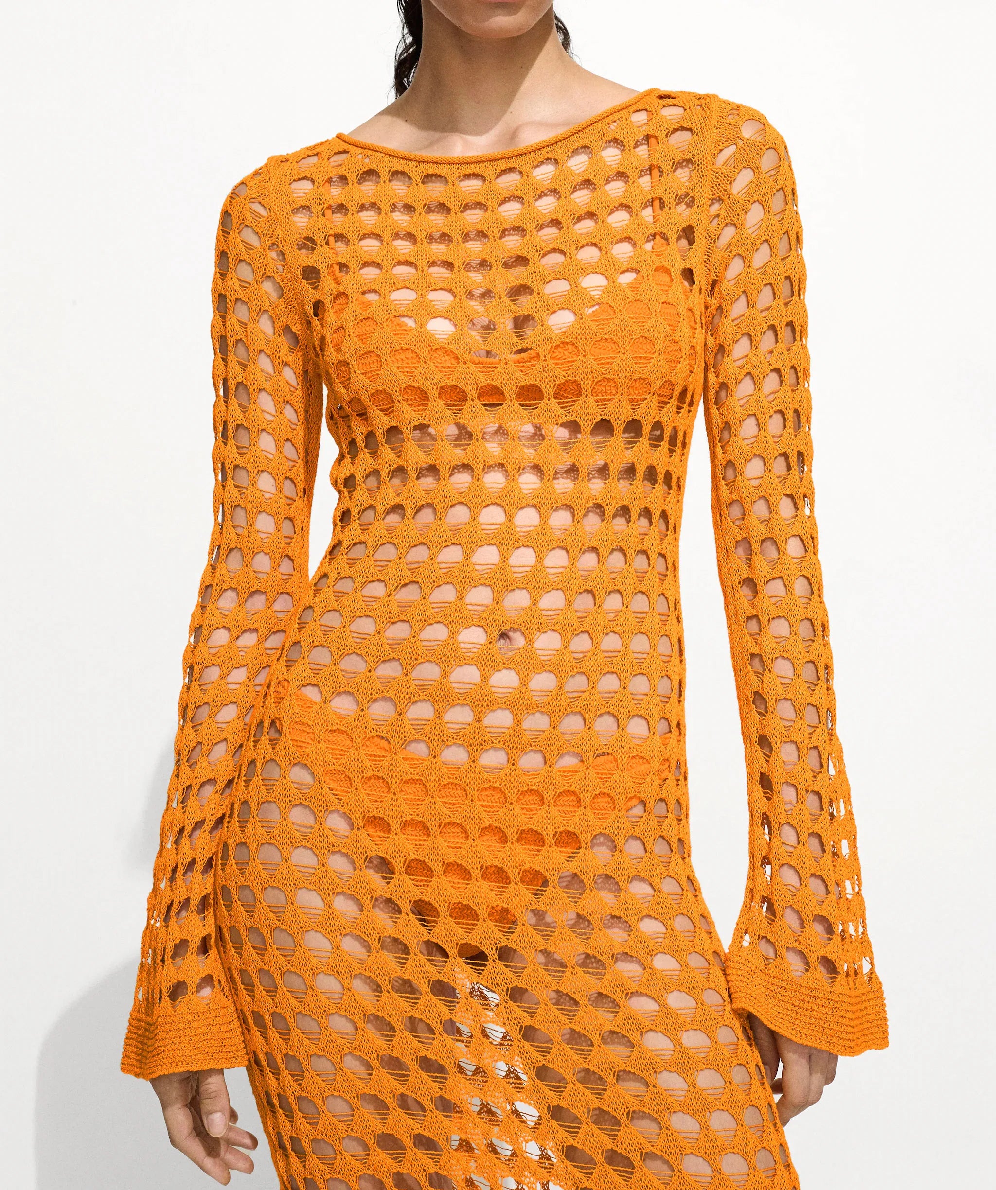 שמלת מקסי חוף רשת  - סול