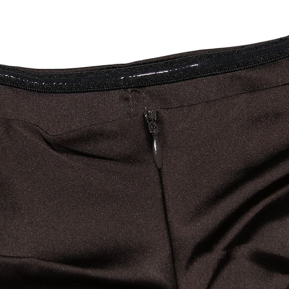 שמלת סטרפלס מיני סאטן  - לאבי