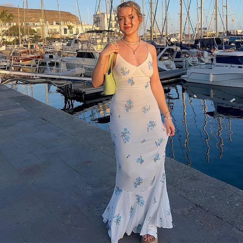 שמלת מקסי בעיטור הדפס פרחים - פלור