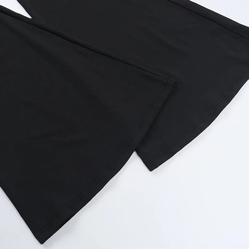 אוברול חלק עליון תחרה מכנס בד מחוטב בעיצוב גב פתוח - Viviana