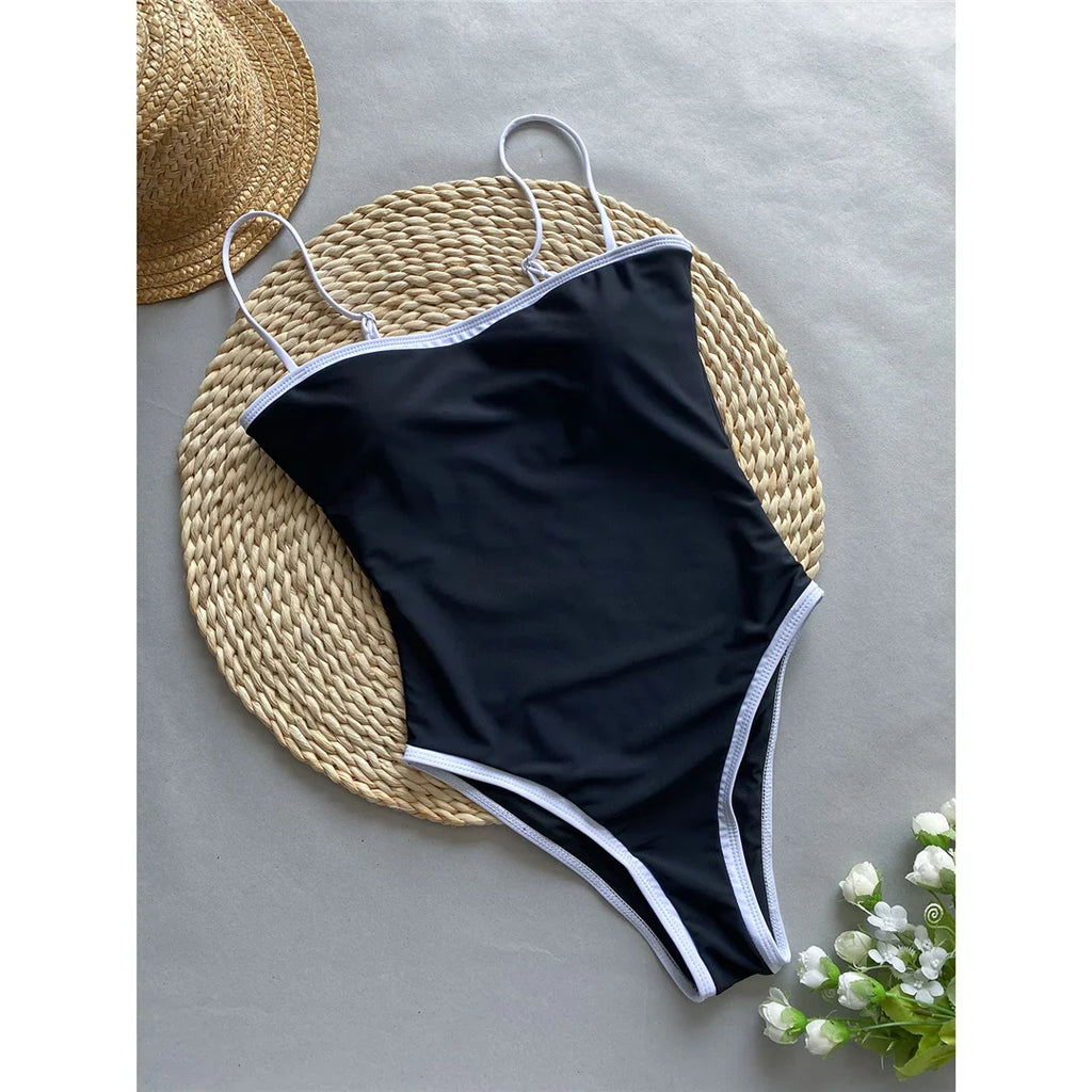 בגד ים שלם גזרה גבוהה סטייל וינטג' - חווה