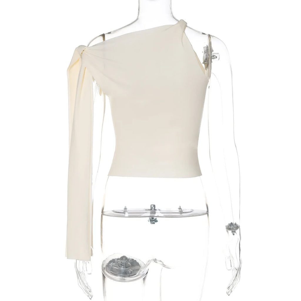 חולצה אלגנטית בעיצוב קשירה בכתף - האריס