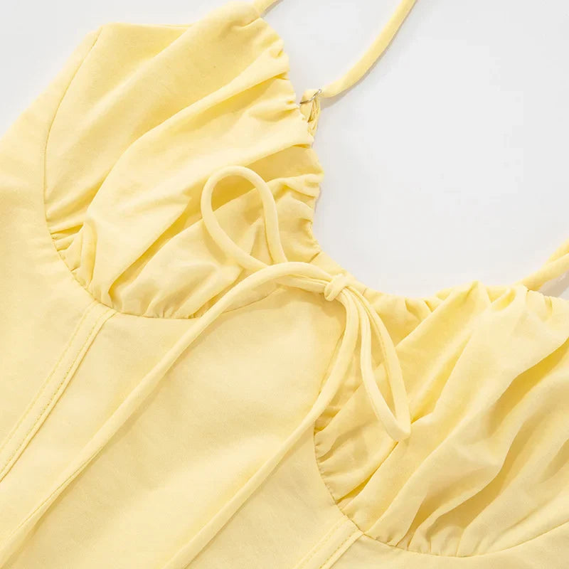 שמלת מיני בגזרת A קשירה בגב להצמדה במותן - נאלה