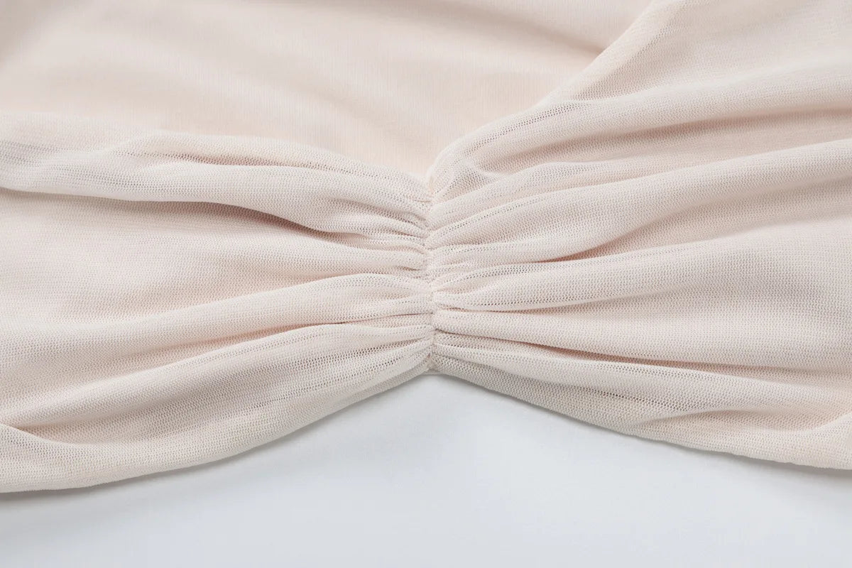 סט שני חלקים בעיצוב רשת מכנסי פדלפון וטופ -  Alison