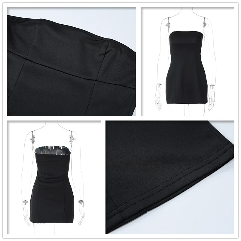 שמלת מיני סטרפלס קלאסית בגזרת שעון חול - מירן