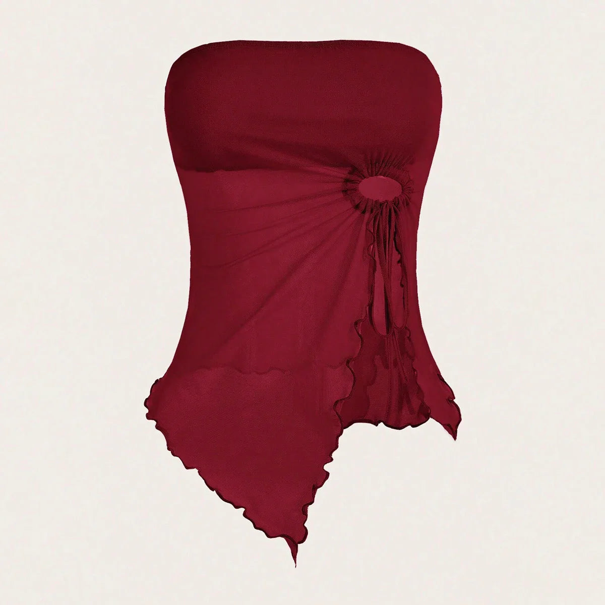 טופ סטרפלס רשת בעיטור חישוק - טייט