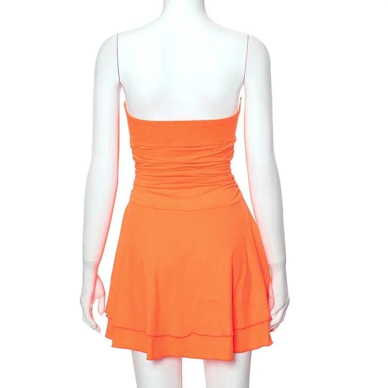 שמלת מיני סטרפלס שכבות - ולריה