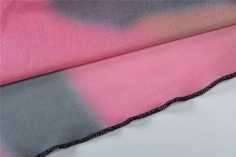 סט שני חלקים בד רשת בעיצוב טאי דאי טופ וחצאית מקסי בעיטור שסע - פלורנס