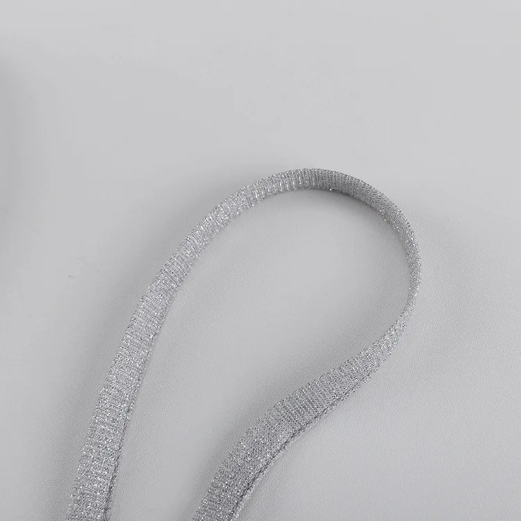 חליפת נצנצים 3 חלקים גוזיה בלייזר ומכנסיים גזרה גבוהה ארוכים - פאשה