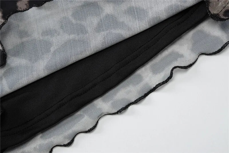 חולצת בטן שיפון כתפיים חשופות שרוולי פעמון - טייגה