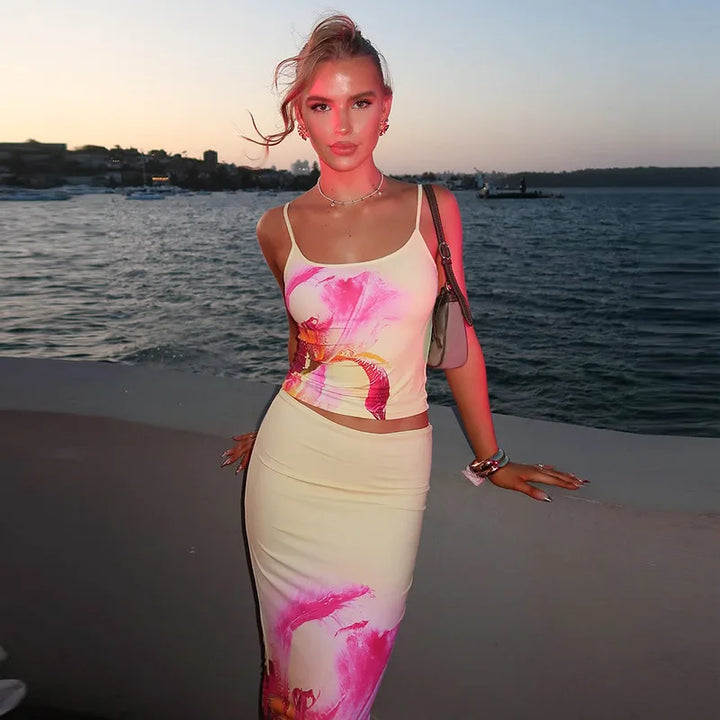 Two-piece summer set with floral design - Felicia