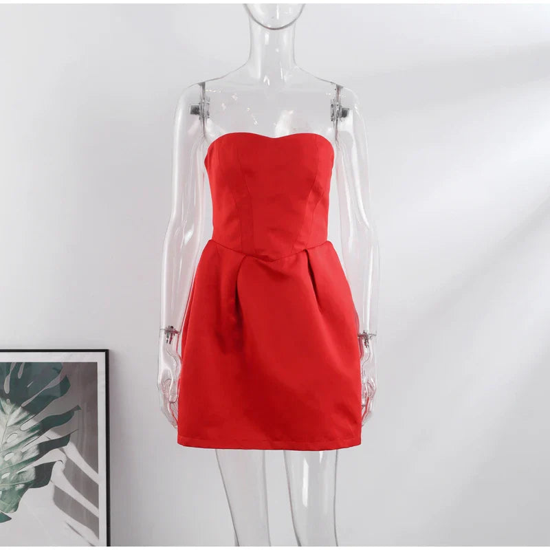 שמלת מיני סאטן אלגנטית בעיצוב יוקרתי - אלינה