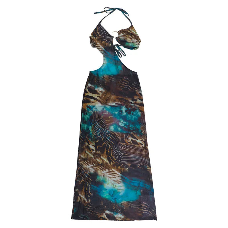 שמלת מקסי חוף בעיצוב ANIMAL PRINT - שרין