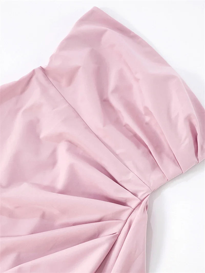 שמלת מיני סטרפלס בעיצוב קיפולים - מלודי