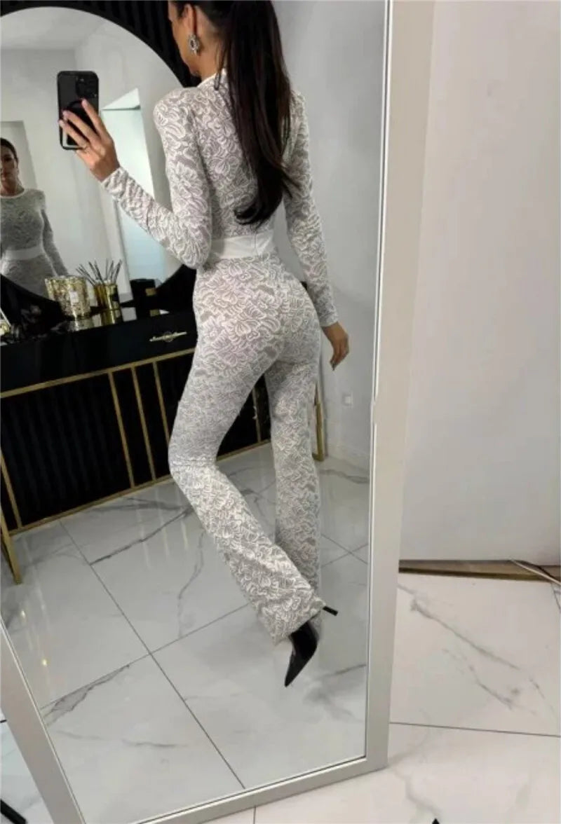 אוברול תחרה עם תחתית (לא שקוף) - אריקה