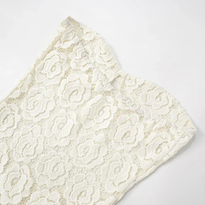 שמלת מיני סטרפלס תחרה מלמלה - Cecelia