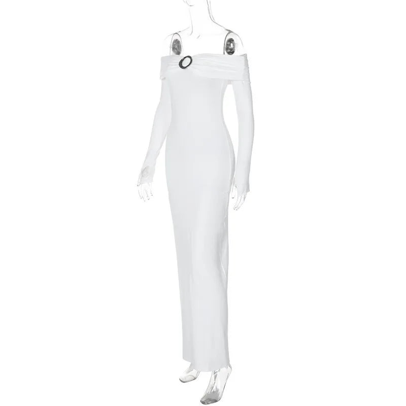 שמלת מקסי כתפיים חשופות - סבין