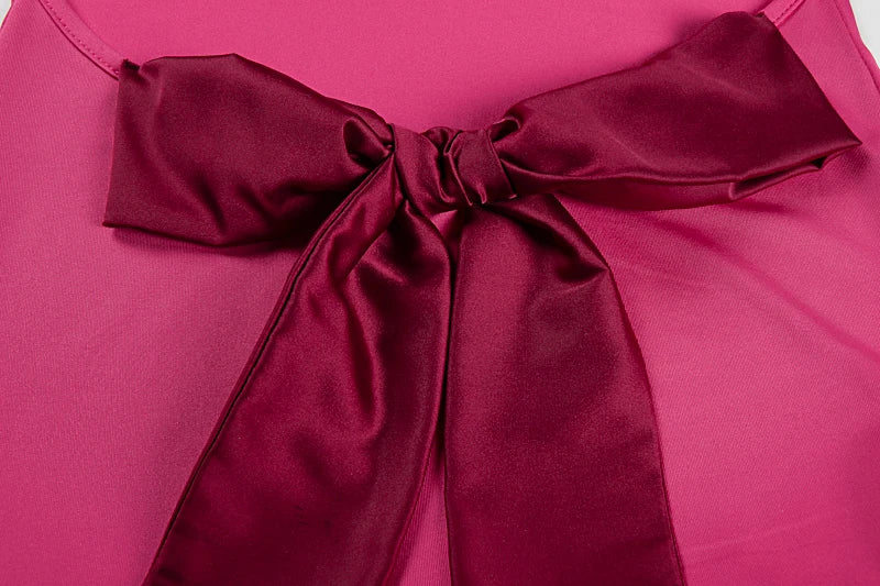 שמלת מקסי גב פתוח בעיטור פפיון סאטן - EMI