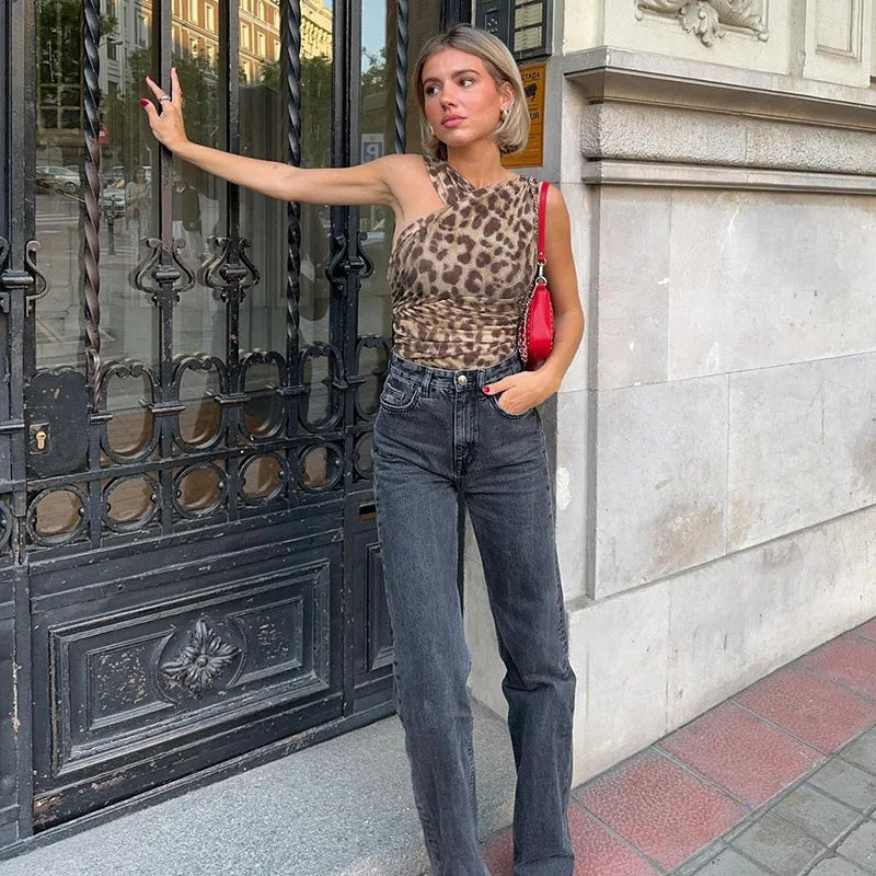 בגד גוף מנומר שיפון בעיצוב מיוחד  - ריילי