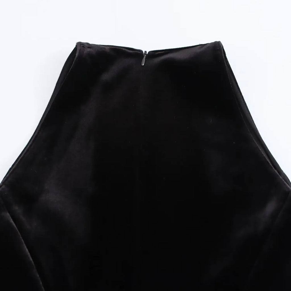 שמלת מיני קטיפה בגזרת A - Sydney