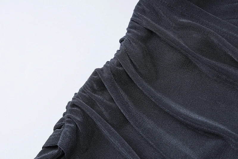 שמלת מקסי זמש סרוגה בעיצוב צווארון נופל גב פתוח בעיטור קשירה - מיכאלה