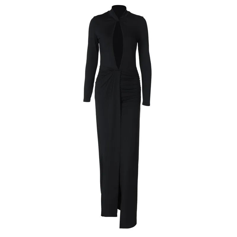 שמלת מקסי בעיצוב פתח ושסע עמוק - Athena