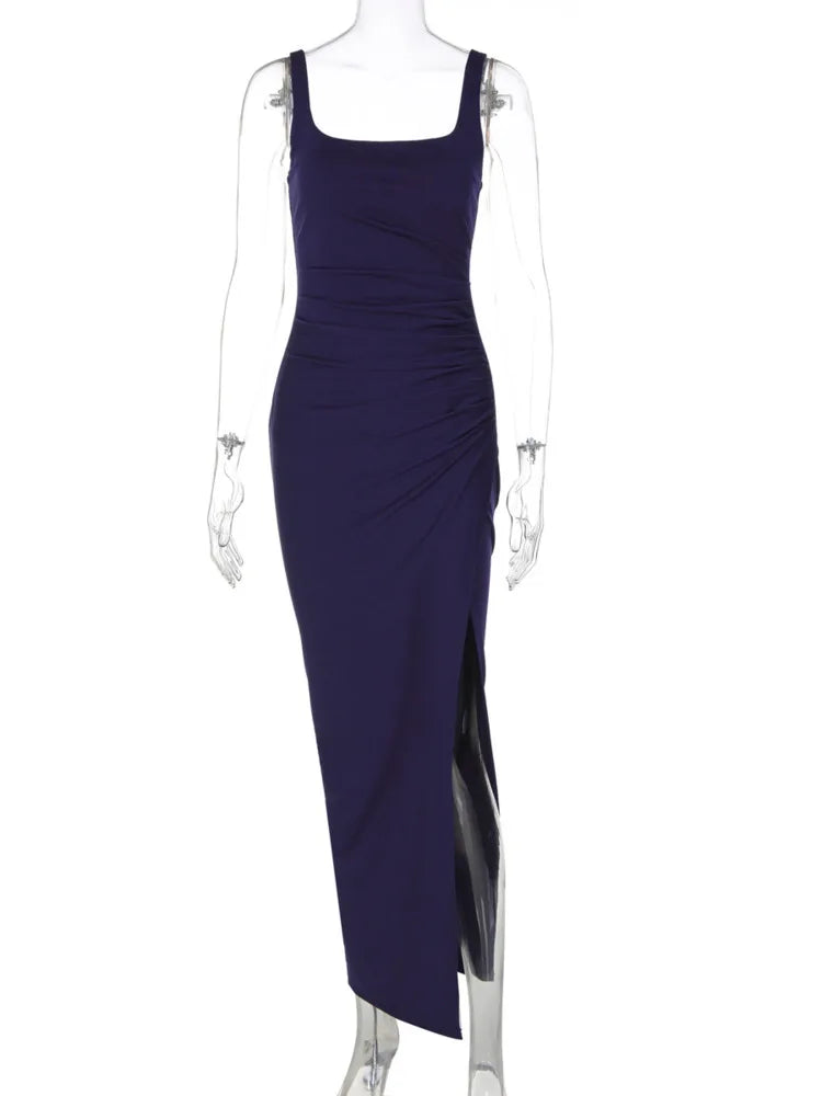 Elegant maxi dress with a slit design - Ian