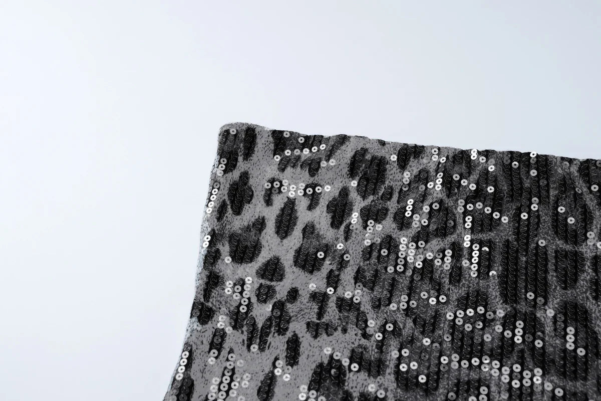 שמלת מיני סטרפלס פייטים מנומרת - Veronica