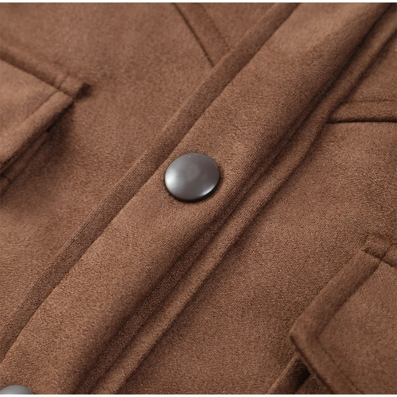 ג'קט זמש בעיצוב פרנזים - בראון