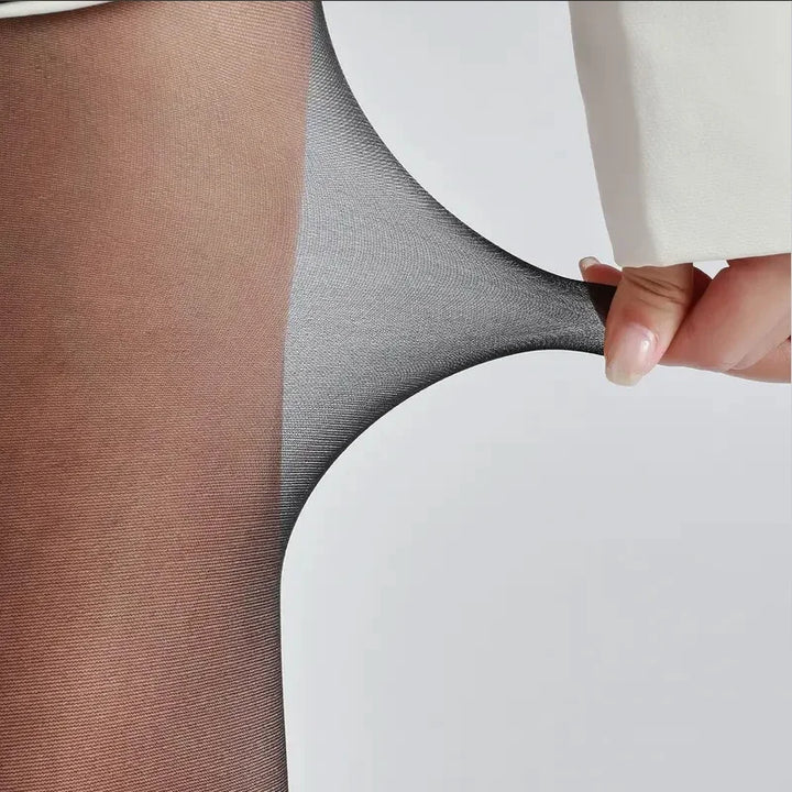 Thin transparent tights with stripe design