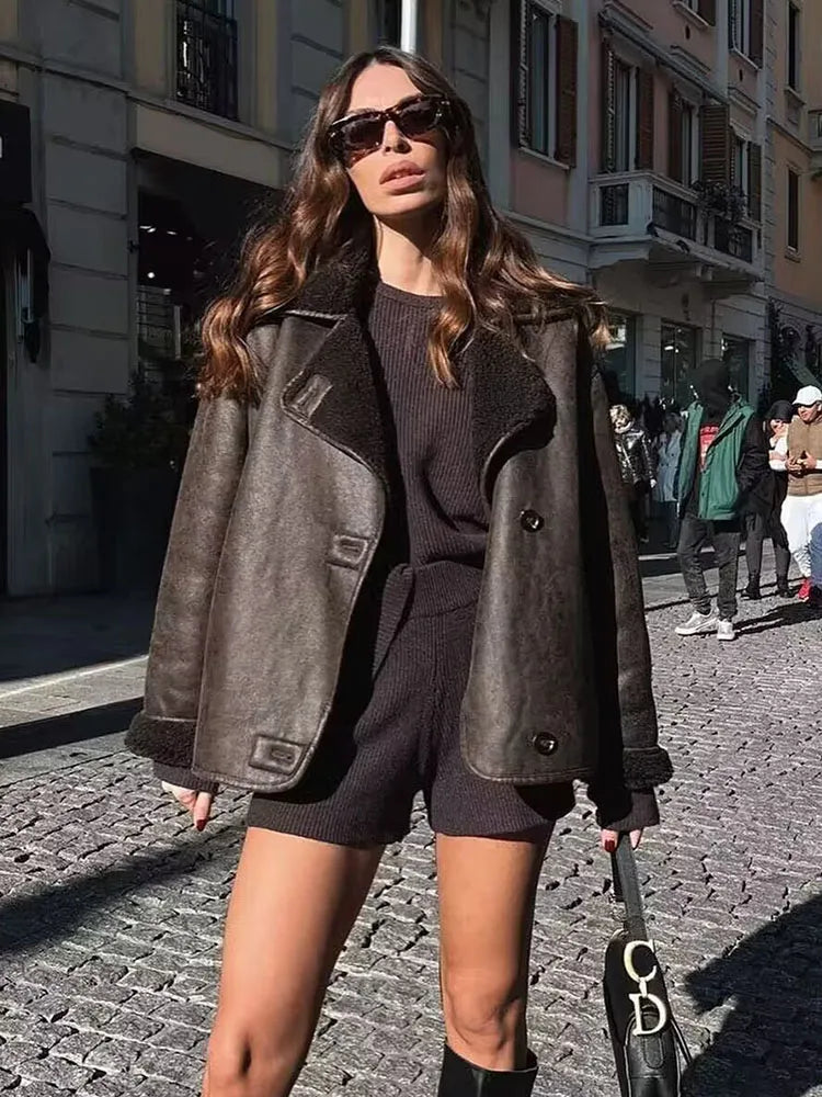 מעיל זמש פרווה פנימית - מולי