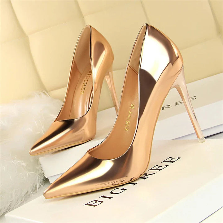 Shiny high heel shoes in various heights - Hailey