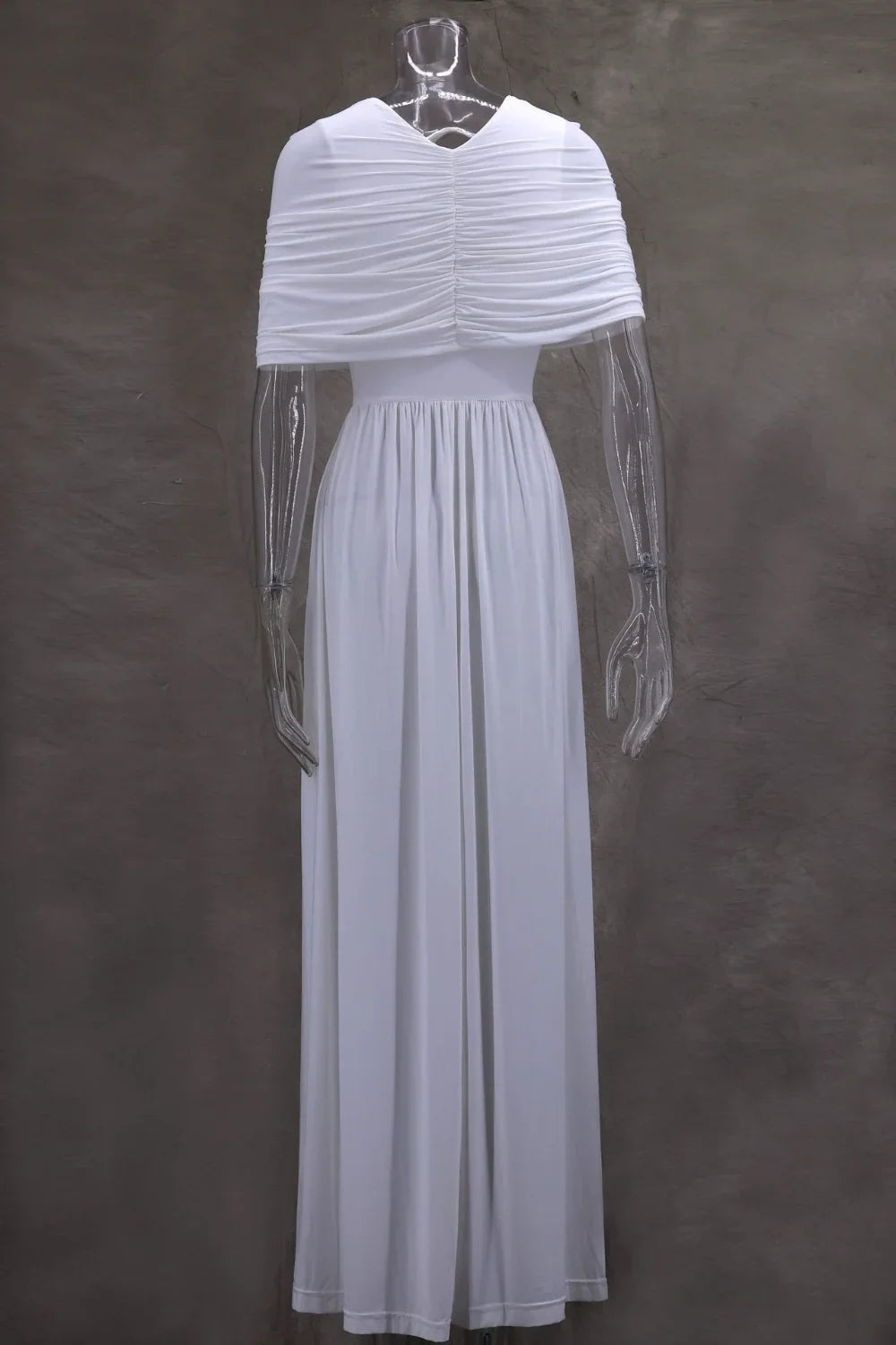 שמלת מקסי ערב אלגנטית בעיצוב כיווצים - מושקא