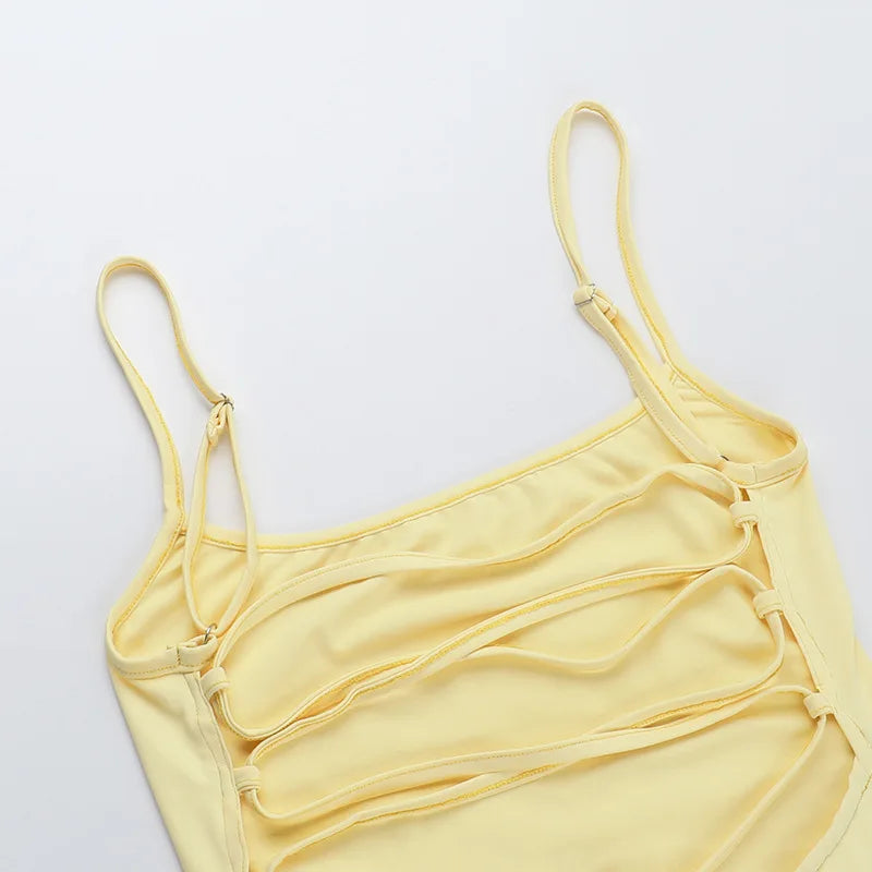 שמלת מקסי צמודה קשירות בגב פתוח - מיילי