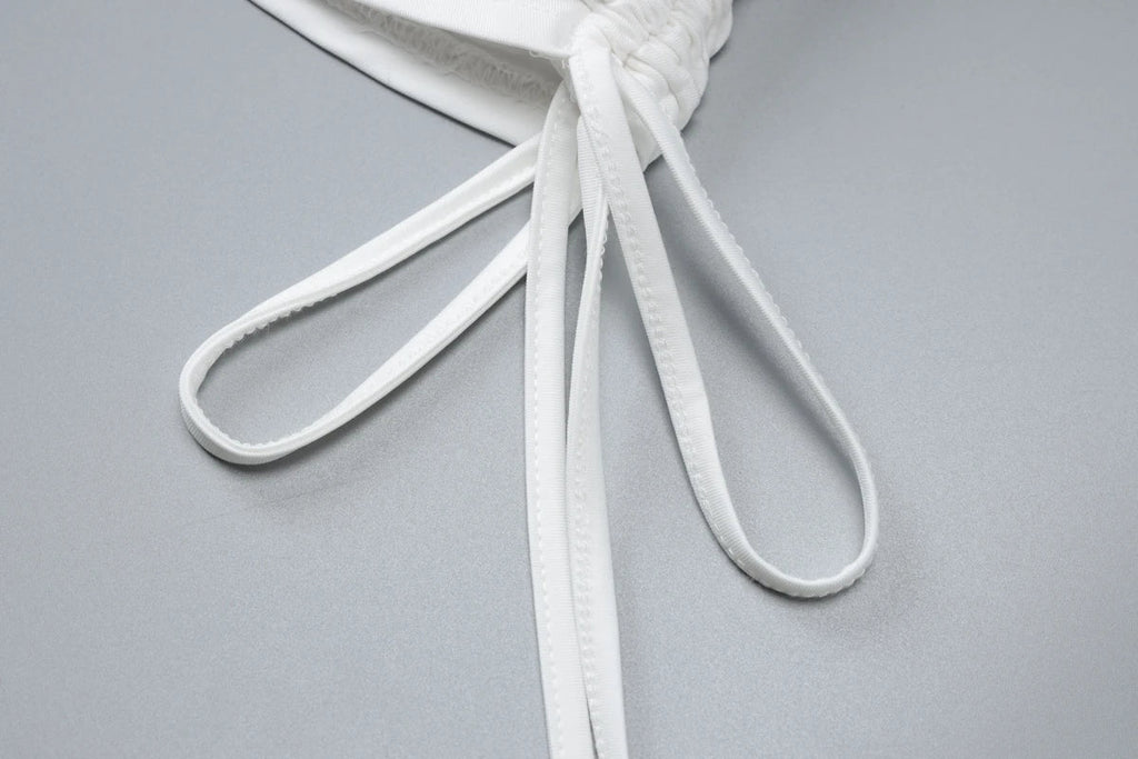 שמלת מיני צמודה כיווצים כתפייה אחת - PIXY