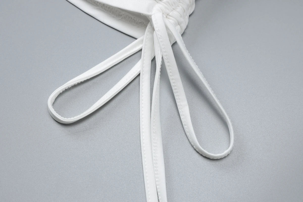 שמלת מיני צמודה כיווצים כתפייה אחת - PIXY