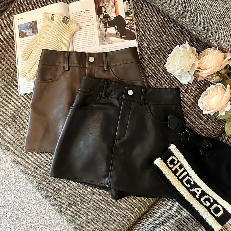 חצאית מיני דמוי עור - ניני