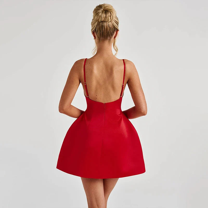 שמלת מיני סאטן בגזרת A - Juniper