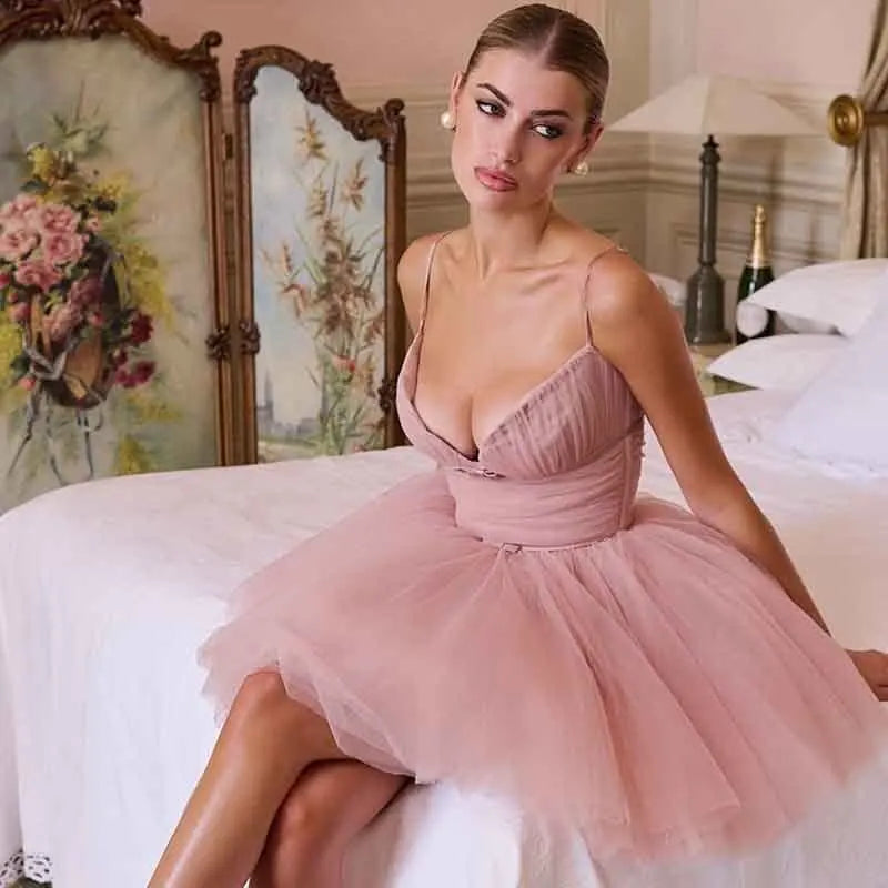 שמלת מיני בלרינה בעיצוב טול בגזרת A - אליסיה