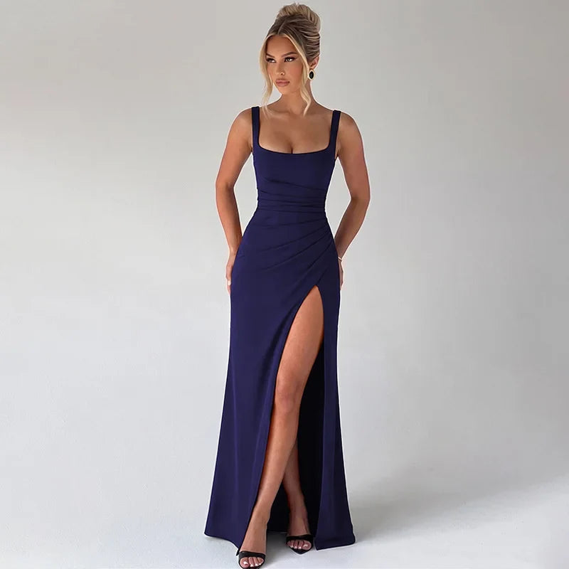 Elegant maxi dress with a slit design - Ian