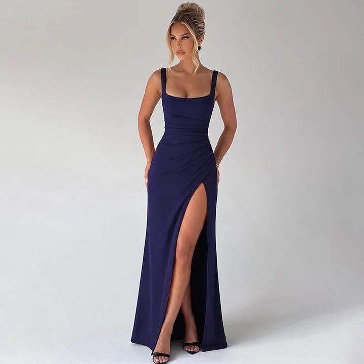 Elegant maxi dress with a slit design - Ian