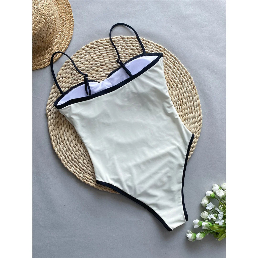 בגד ים שלם גזרה גבוהה סטייל וינטג' - חווה